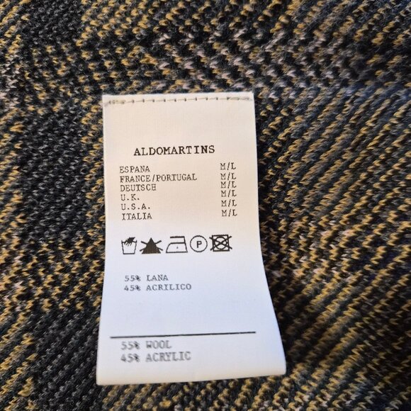 Aldomartins Anthropologie Wool Blend Check Poncho M/L Cozy Hygge Preppy Academi - Picture 6 of 6